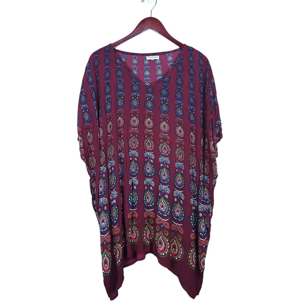 Earthbound Trading Co Paisley Caftan Dress
